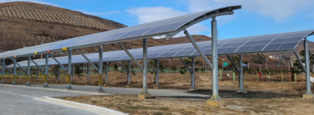 주차장 태양광 캐노피 설비 사진